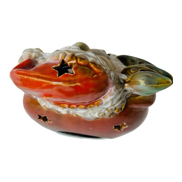 NWOT - Santa Tea Light Candle Holder with Stars and Christmas tree ~ 7" Tall - Picture 7 of 13